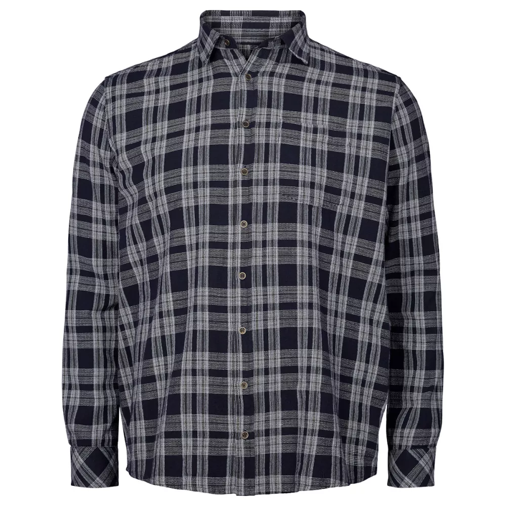 Chemise carreaux bleu marine douce et chic-5XL