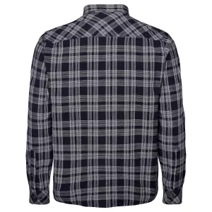 Chemise carreaux bleu marine douce et chic-5XL