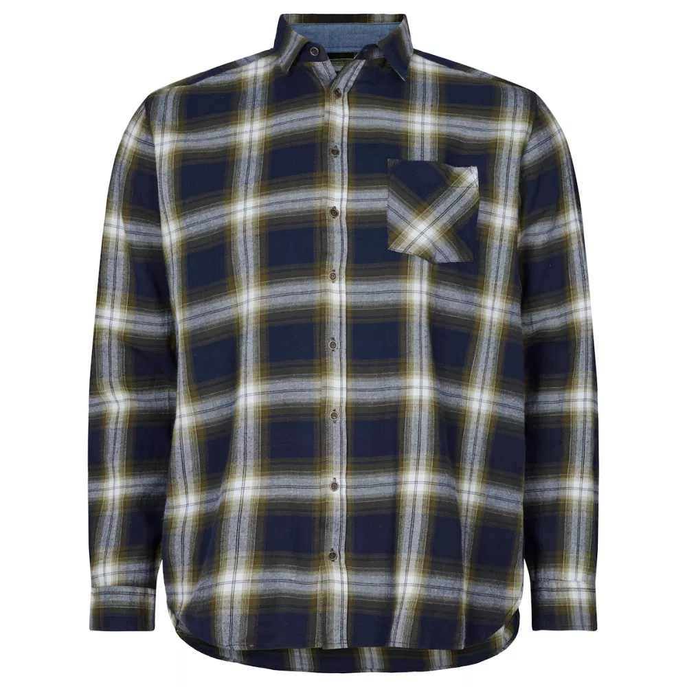 Chemise douce à carreaux marine vert olive-5XL