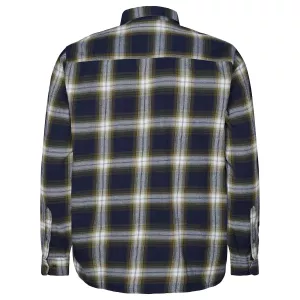 Chemise douce à carreaux marine vert olive-4XL