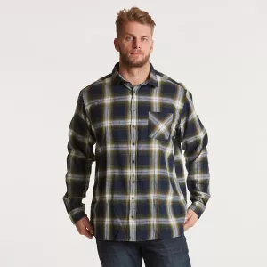 Chemise douce à carreaux marine vert olive-4XL
