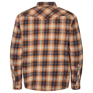 Chemise à carreaux orange bleu marine 2 poches poitrine-7XL