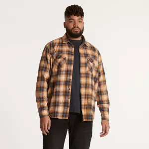 Chemise à carreaux orange bleu marine 2 poches poitrine-6XL