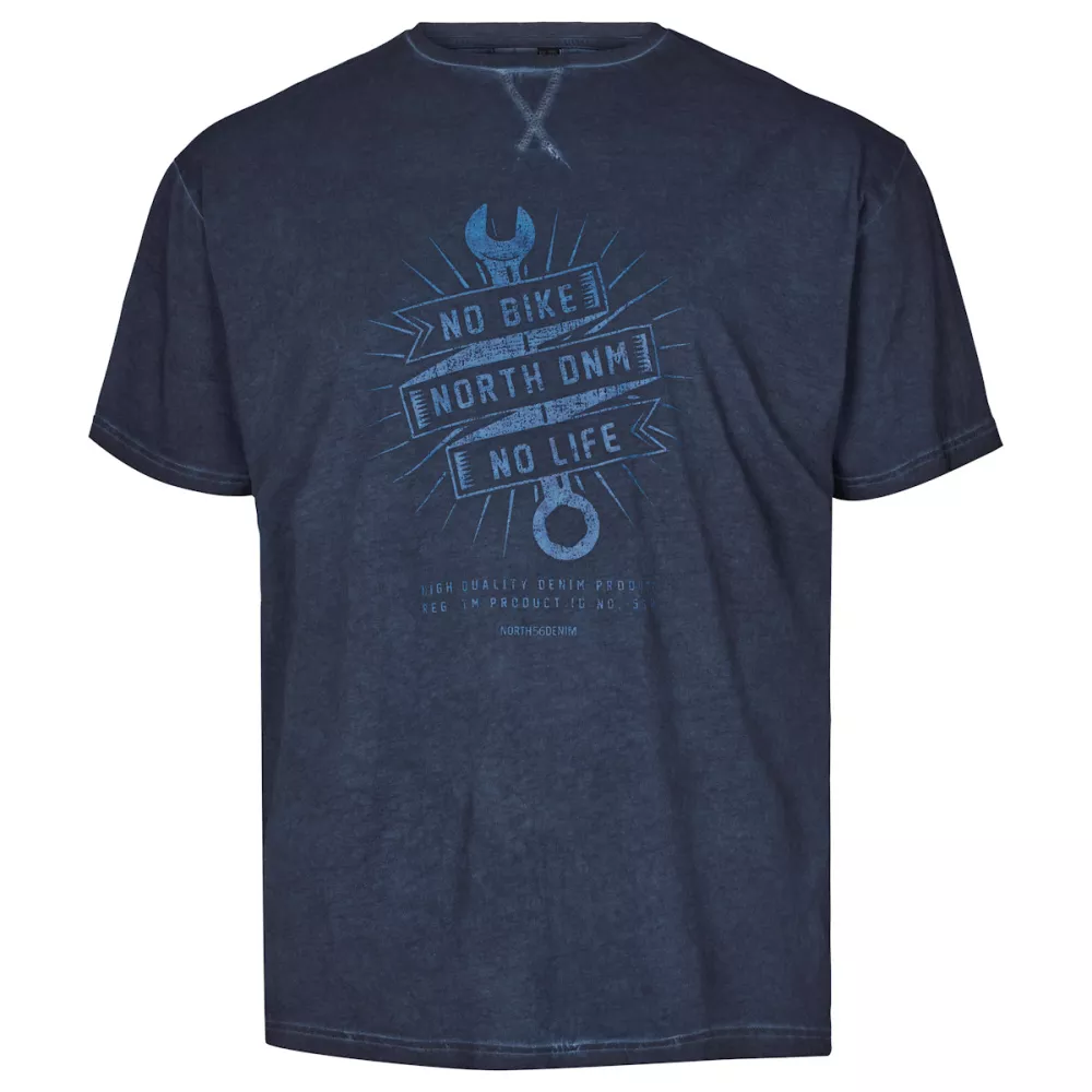 T-shirt cooldye bleu marine motif biker No Bike-7XL