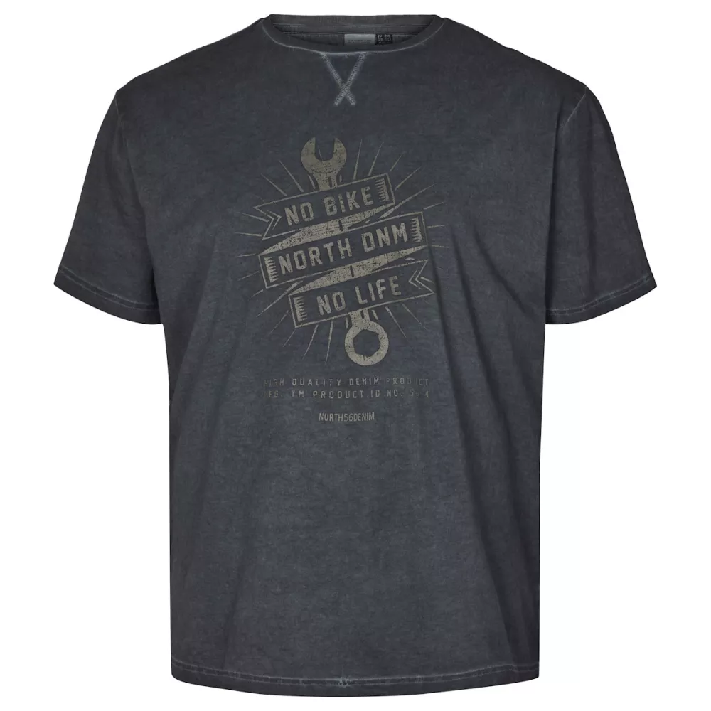 T-shirt cooldye noir motif biker No Bike-5XL