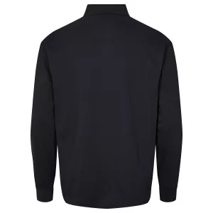 Polo piqué col 3 boutons noir-2XL