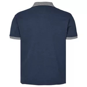 Polo Mélange de bleu marine col contrasté brodé-3XL