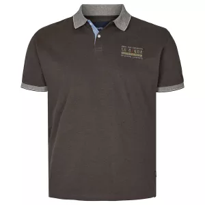 Polo mélange de vert olive col contrasté brodé