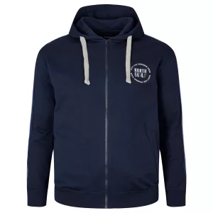 Sweat cardigan à capuche bleu marine 2XL à 8XL