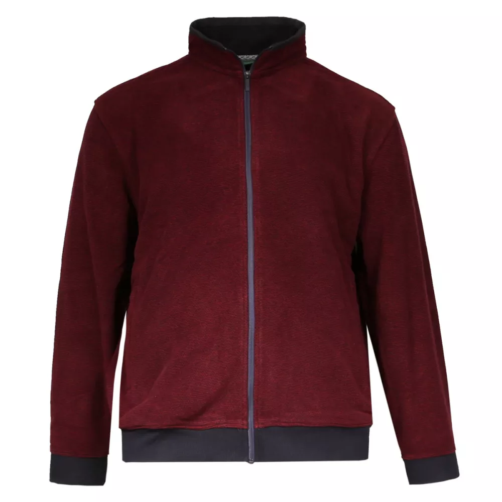 Sweat cardigan zippé bordeaux Coupe confortable-3XL