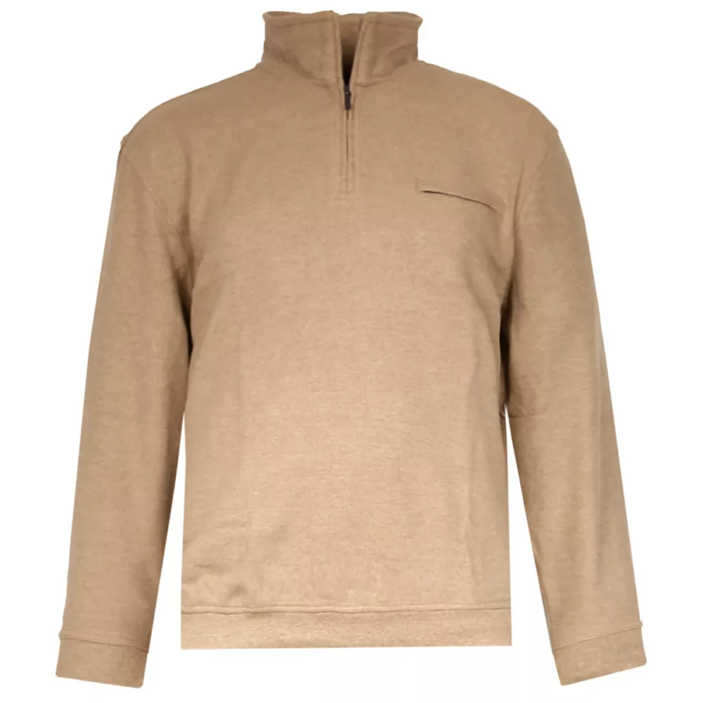 Sweat col zippé Camel taille poche poitrine-5XL