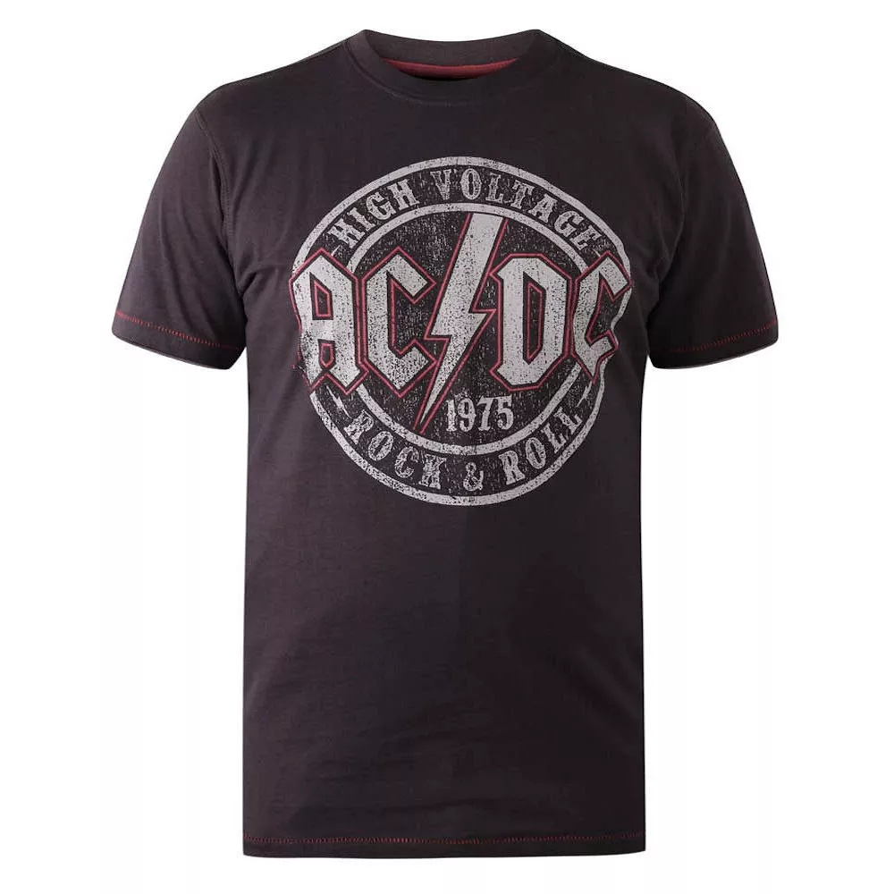 T-shirt AC/DC noir délavé manche courte 3XL à 10XL-7XL