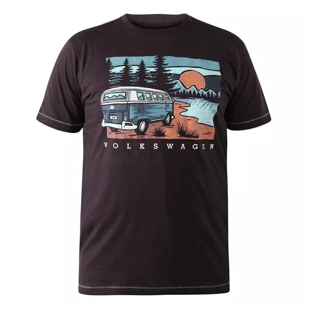T-shirt VW noir délavé manche courte 3XL à 10XL-6XL