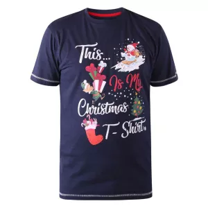 T-shirt Noël bleu marine manche courte 3XL à 6XL