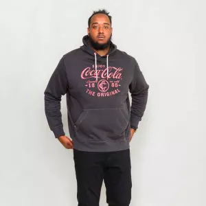 Sweat à capuche noir délavé officiel Coca-Cola 3XL à 6XL-4XL