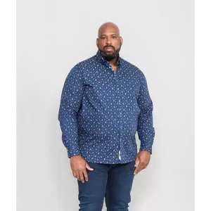 Chemise manche longue bleu marine de 3XL à 6XL-5XL
