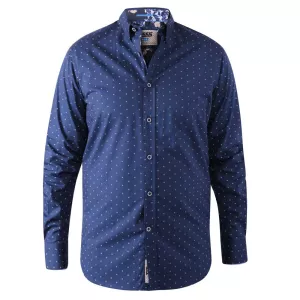 Chemise D555 à petits points bleu marine-6XL