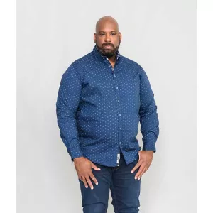 Chemise manche longue bleu marine de 3XL à 8XL-4XL