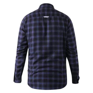 Chemise flanelle carreaux bleu marine noir-4XL