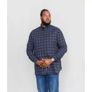Chemise flanelle carreaux bleu marine noir-6XL