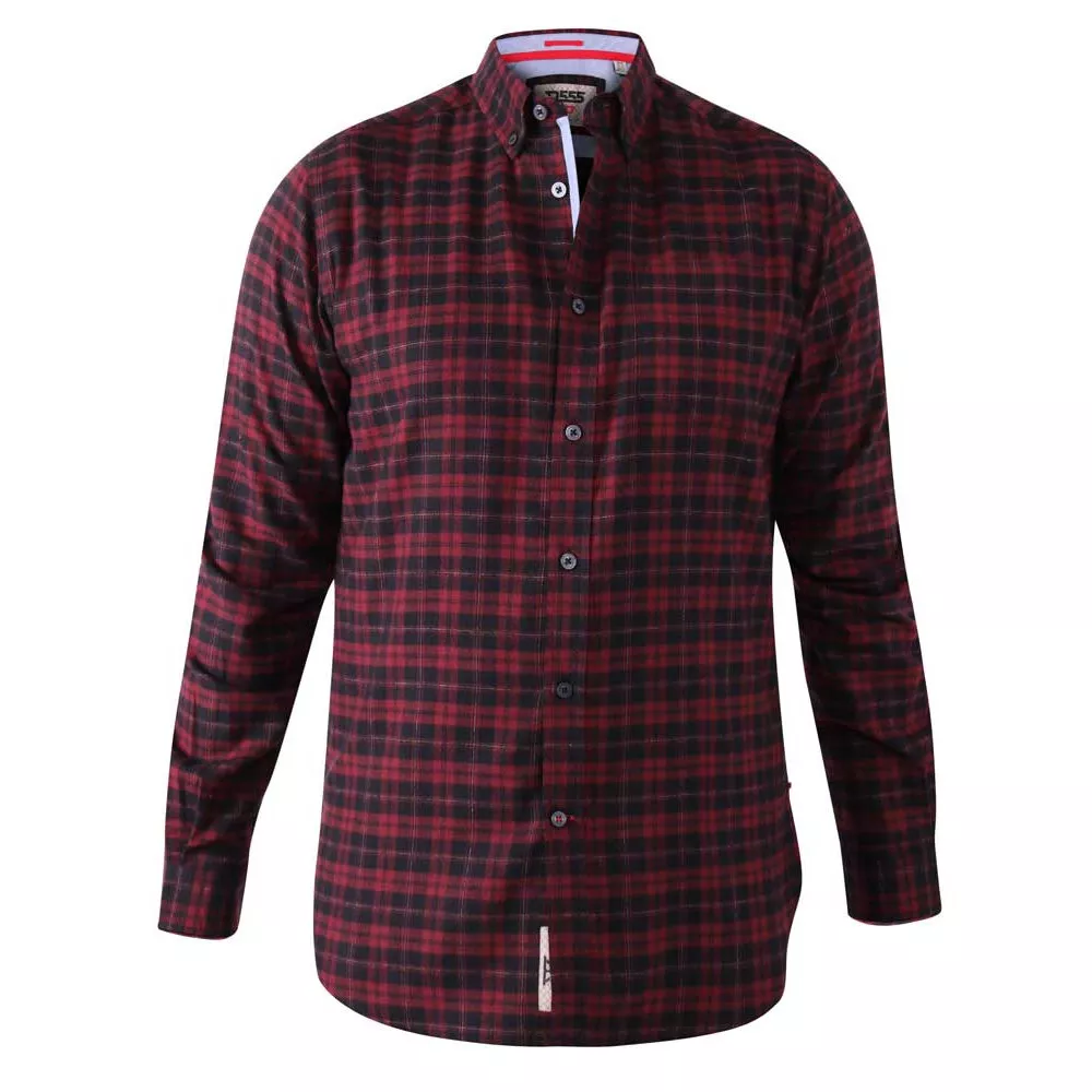 Chemise manche longue flanette  carreaux rouge noir de 3XL à 8XL-3XL