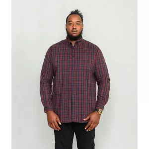 Chemise flanelle à carreaux rouge noir casual-7XL