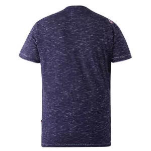 T-shirt D555 motif guitares Mélange de bleu marine-3XL