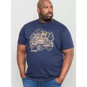 T-shirt Mélange de bleu manche courte Jeep 2XL à 5XL-3XL
