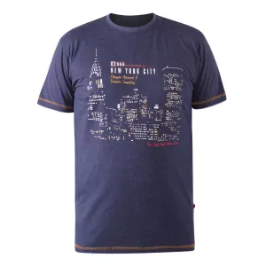 T-shirt D555 NYC Night Skyline Mélange de bleu