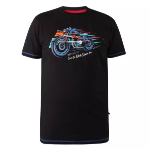 T-shirt D555 Live To Ride Motorbike noir