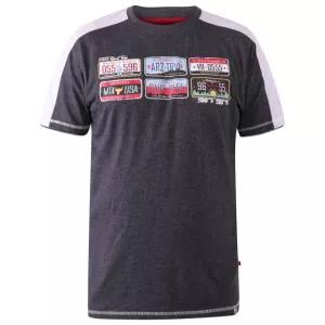 T-shirt D555 plaques américaines Mélange de gris foncéU