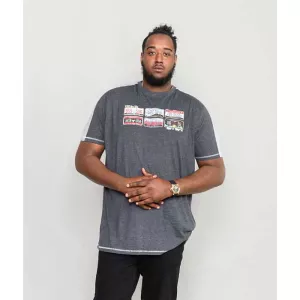 T-shirt D555 plaques américaines Mélange de gris foncéU-6XL