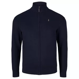 Pull cardigan zippé bleu marine 3XL à 7XL-3XL