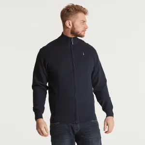 Pull cardigan zippé bleu marine 3XL à 7XL-3XL