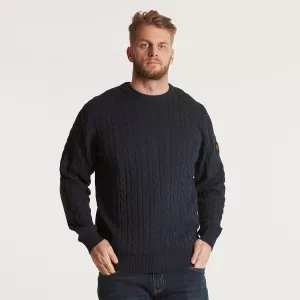 Pull col rond bleu marine 2XL à 8XL-3XL