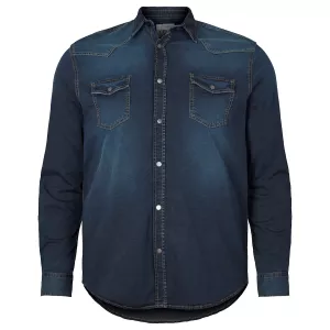 Chemise Denim manche longue bleu délavé de 3XL à 8XL-7XL