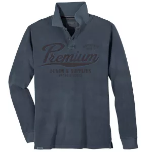 Polo piqué vintage denim foncé