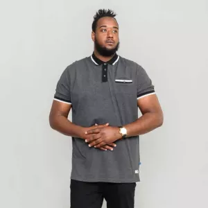 Polo Mélange de gris Col boutonné de 3XL à 8XL-3XL