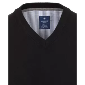Pull Col en V sans manche noir de 3XL à 6XL-3XL