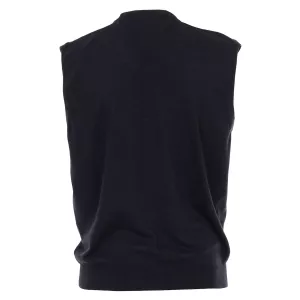 Pull Col en V sans manche bleu nuit de 3XL à 6XL-5XL