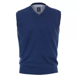 Pull Col en V sans manche Bleu zéphir de 3XL à 6XL