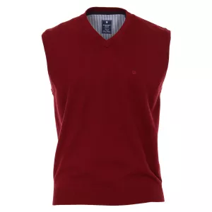 Pull Col en V sans manche rouge foncé de 3XL à 6XL