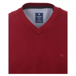 Pull Col en V sans manche rouge foncé de 3XL à 6XL-3XL