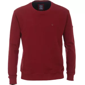 Sweat classique col rond rouge foncé