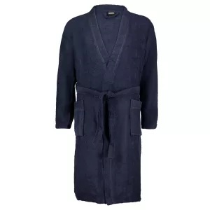 Sortie de bain bleu marine douce unisexe