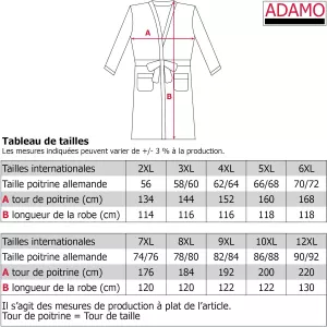 Sortie de bain bleu marine douce unisexe-10XL