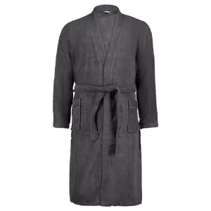 Sortie de bain gris anthracite douce unisexe