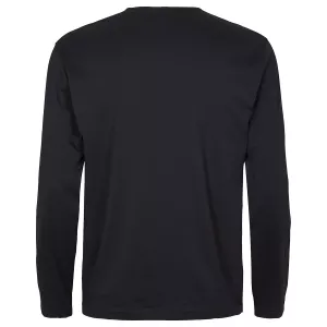 T-shirt long manche col rond noir confort-6XL