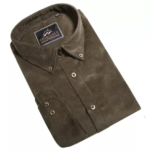 Chemise velours côtelé vert foncé-4XL
