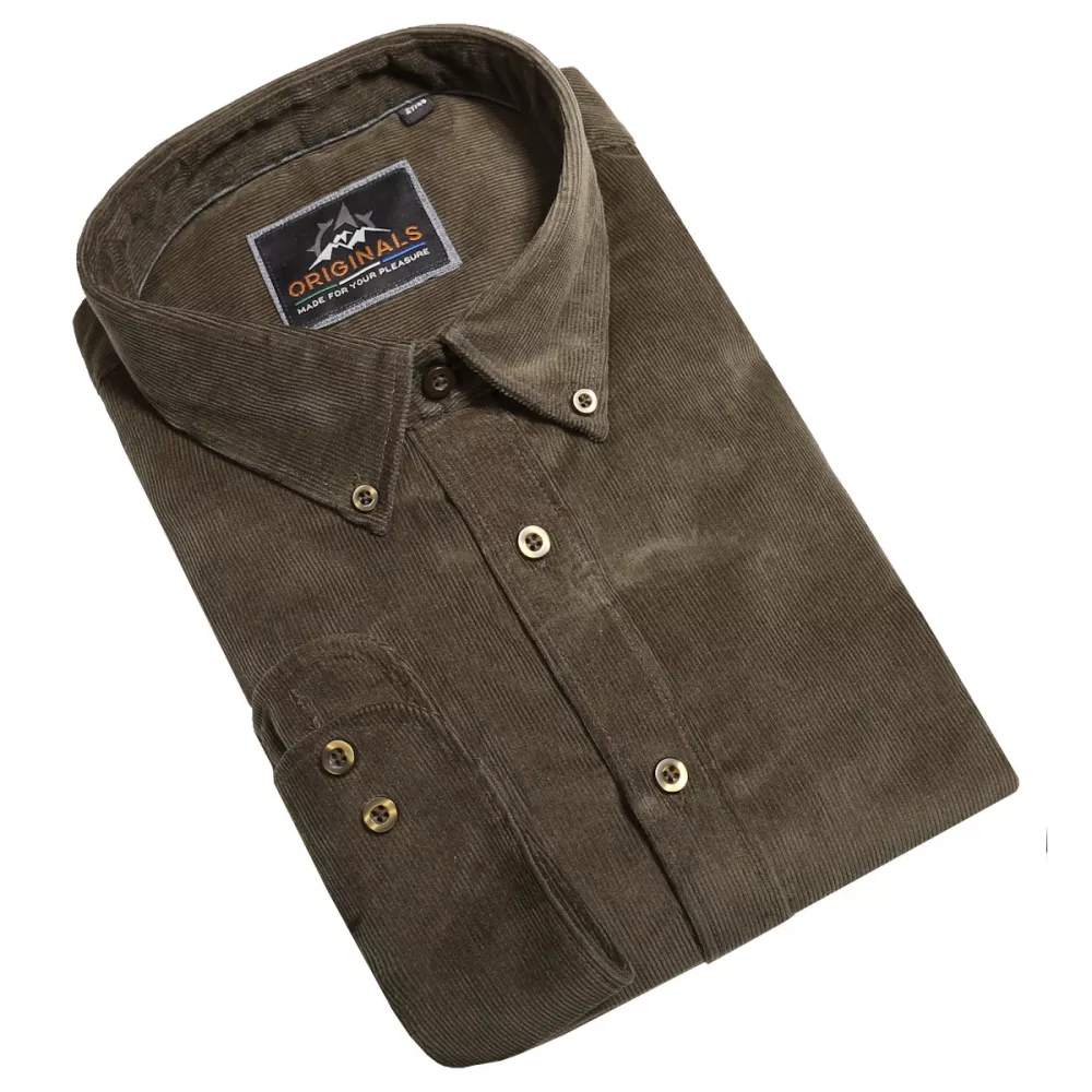 Chemise velour manche longue vert foncé de 3XL à 6XL-4XL